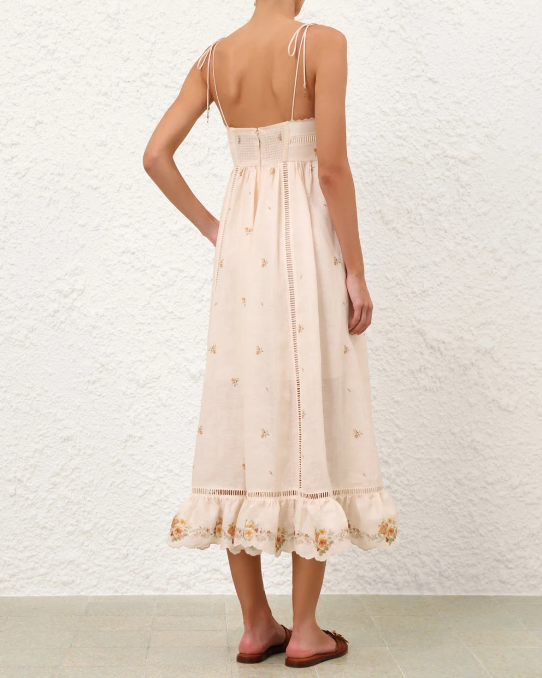 Patience Cami Midi Dress | Cream/Yellow Rose