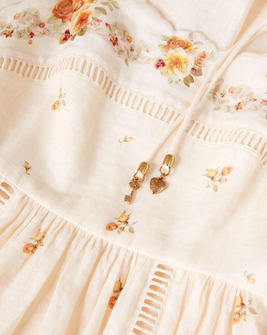 Patience Cami Midi Dress | Cream/Yellow Rose