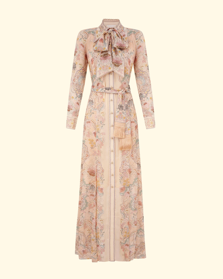 Rebellion Pussybow Shirt Dress | Pink Floral