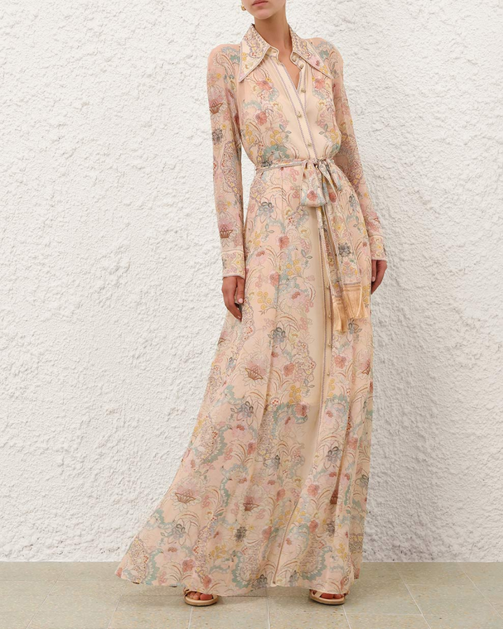 Rebellion Pussybow Shirt Dress | Pink Floral