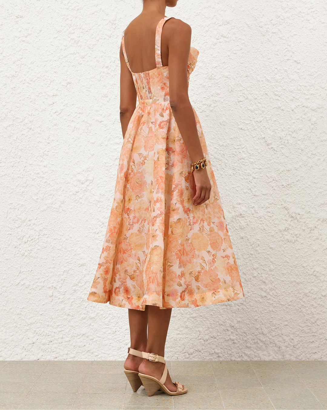 Rebellion Drape Midi Dress | Golden Bloom