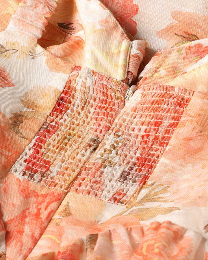 Rebellion Drape Midi Dress | Golden Bloom