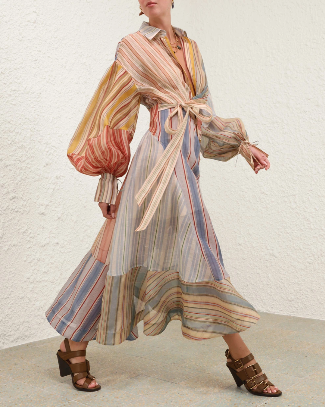 Rebellion Striped Midi Dress | Spliced Stripes