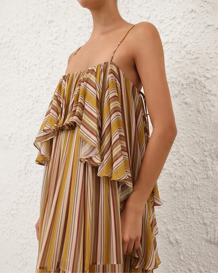 Rebellion Bohemian Slip Dress | Mustard Stripe