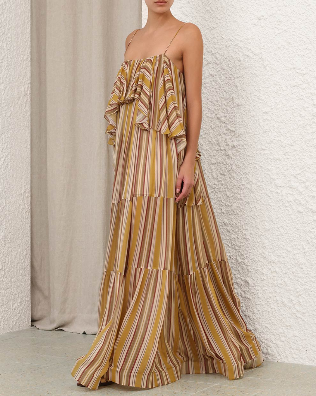 Rebellion Bohemian Slip Dress | Mustard Stripe