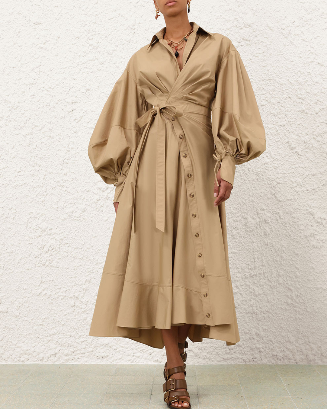 Rebellion Poplin Midi Dress | Olive