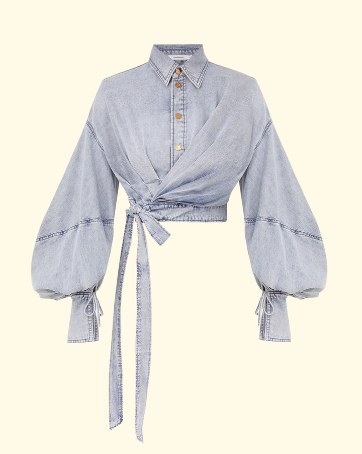 Rebellion Denim Wrap Top | Castaway