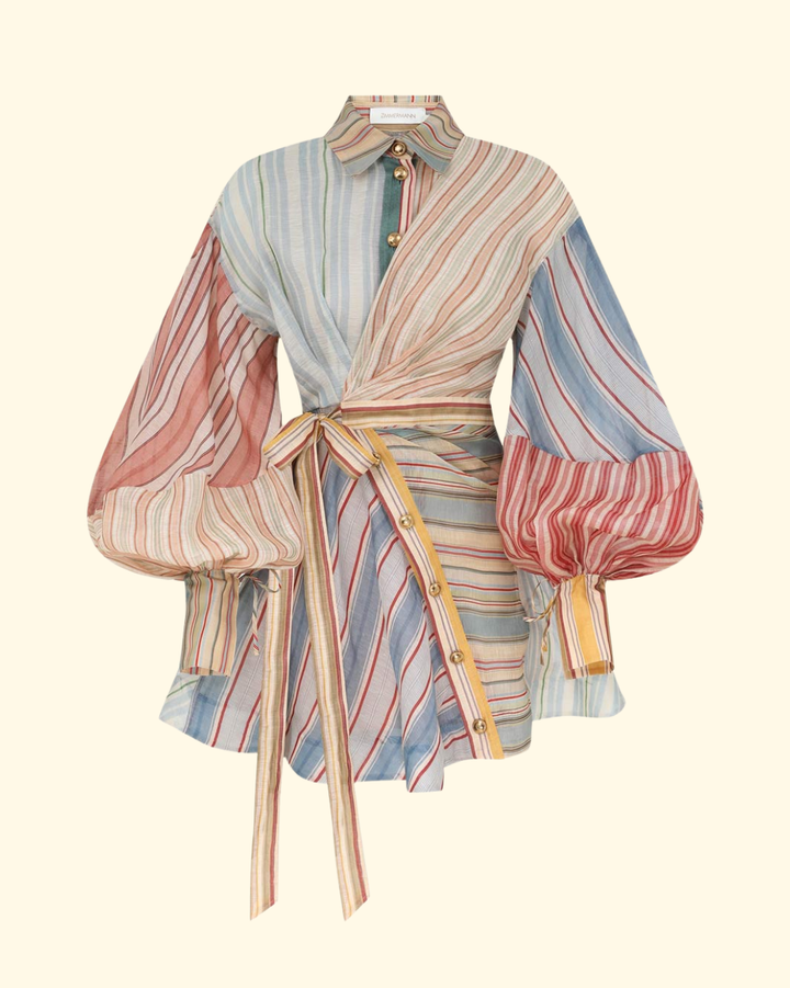 Rebellion Striped Mini Dress | Spliced Stripes