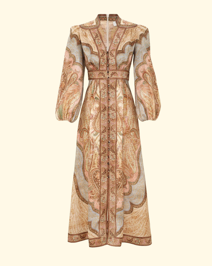 Wanderlust Plunge Midi Dress | Tapestry