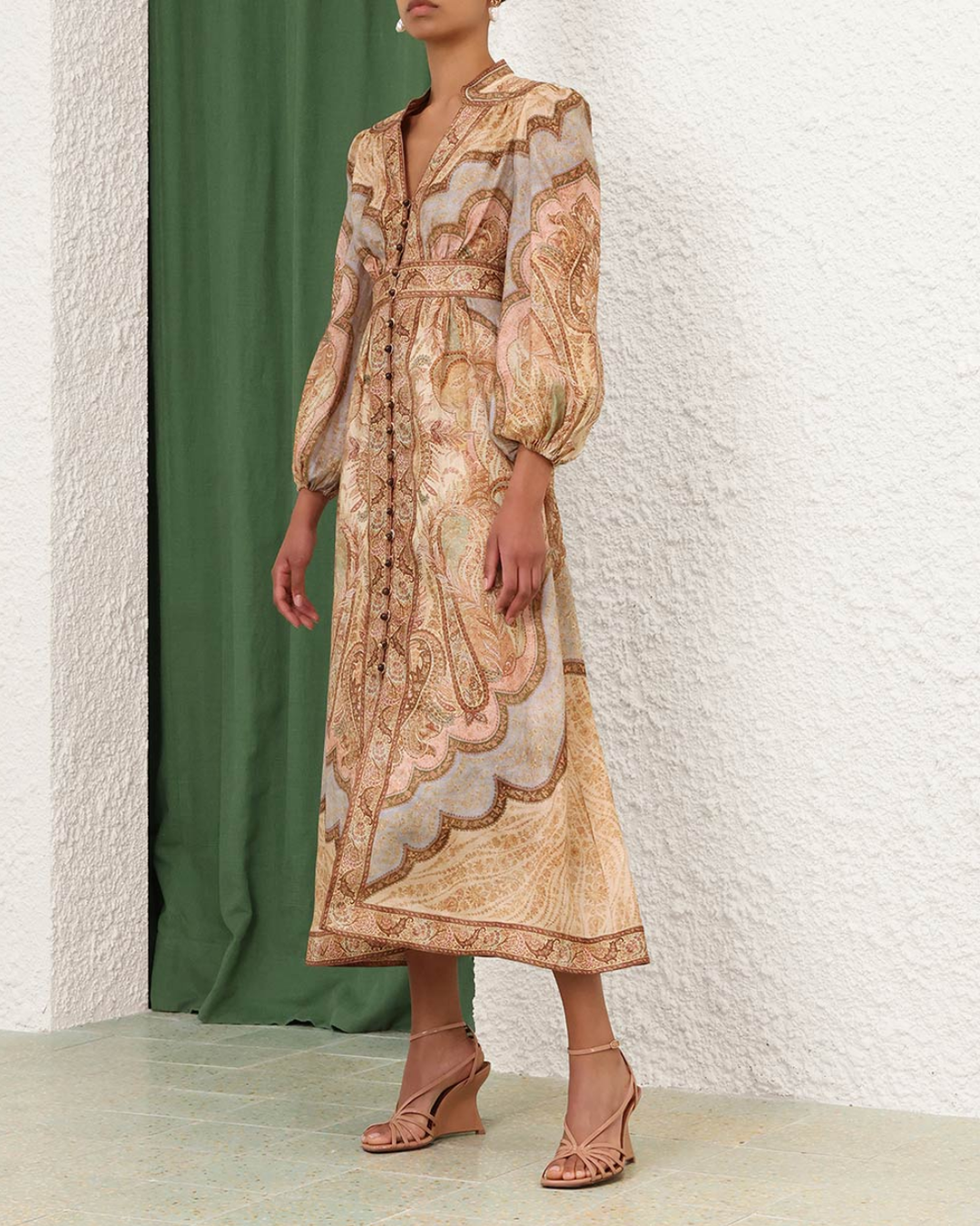 Wanderlust Plunge Midi Dress | Tapestry