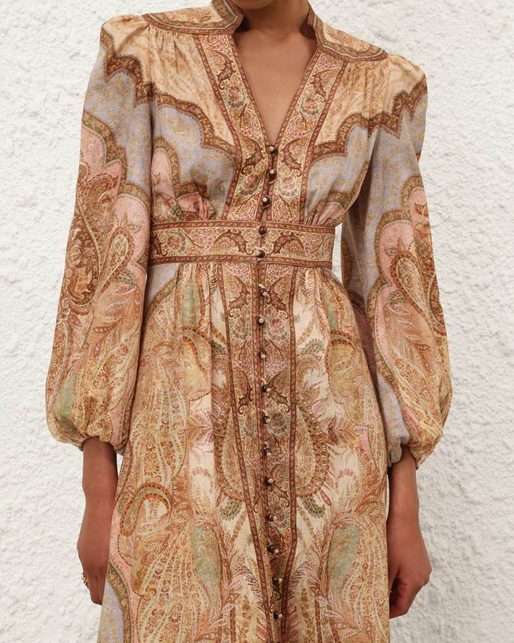 Wanderlust Plunge Midi Dress | Tapestry