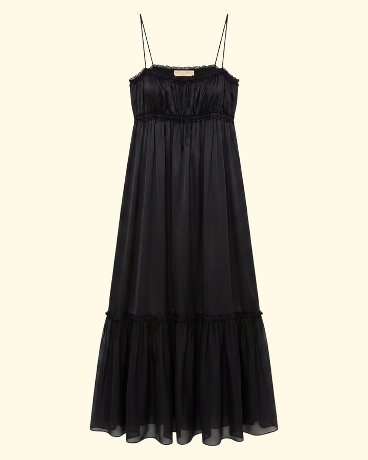 Marielle Cami Silk Dress | Noir