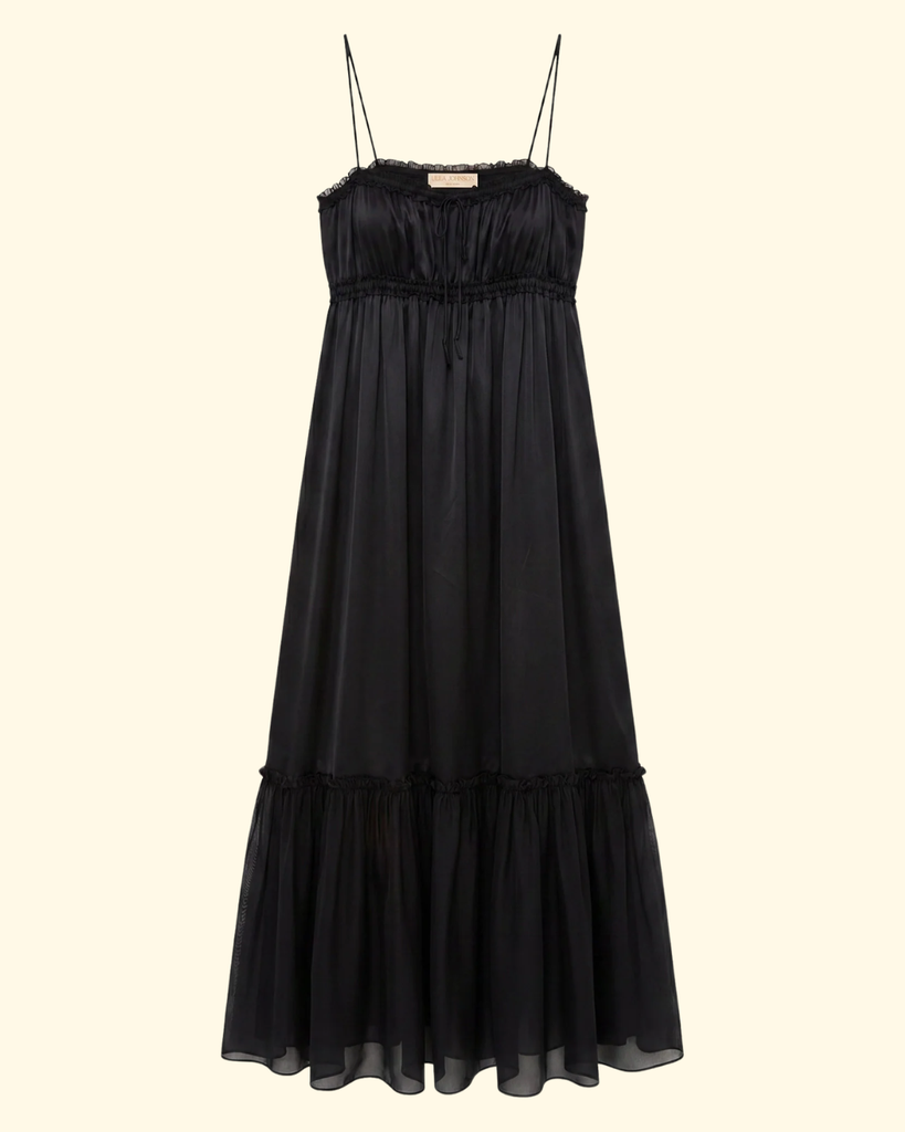 Marielle Cami Silk Dress | Noir – Wright's