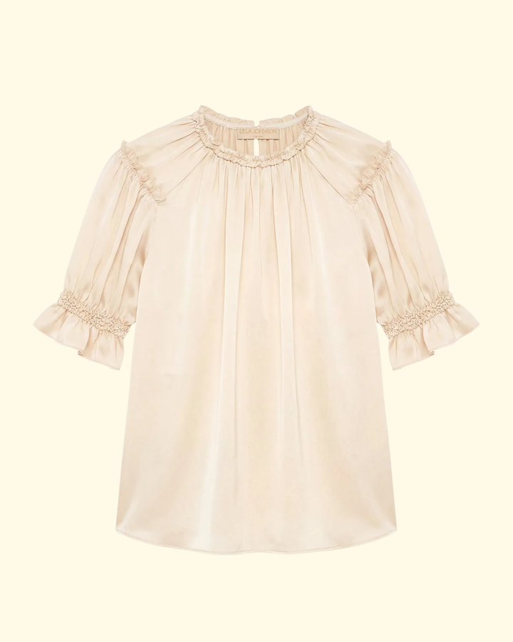 Alina SS Silk Top | Ivory