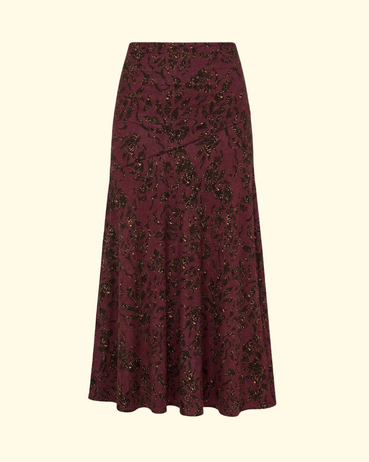Fiona Jersey Skirt | Claret Floral
