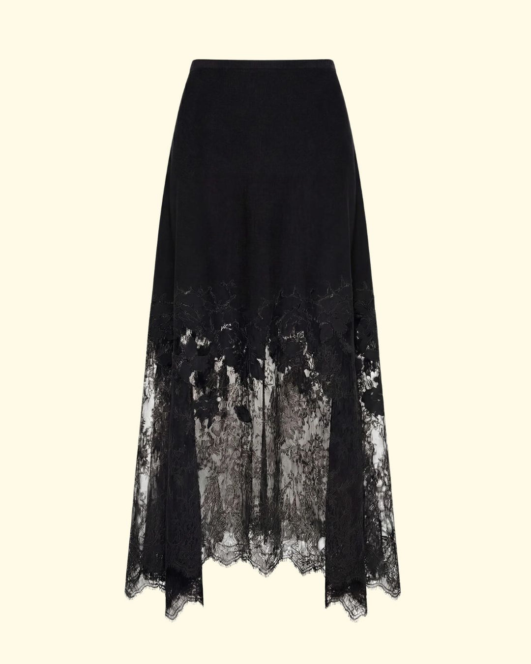 Josina Lace Midi Skirt | Noir