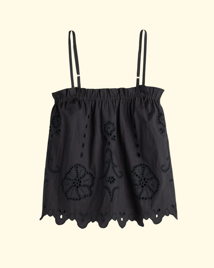 Embroidered Cami Top | Black