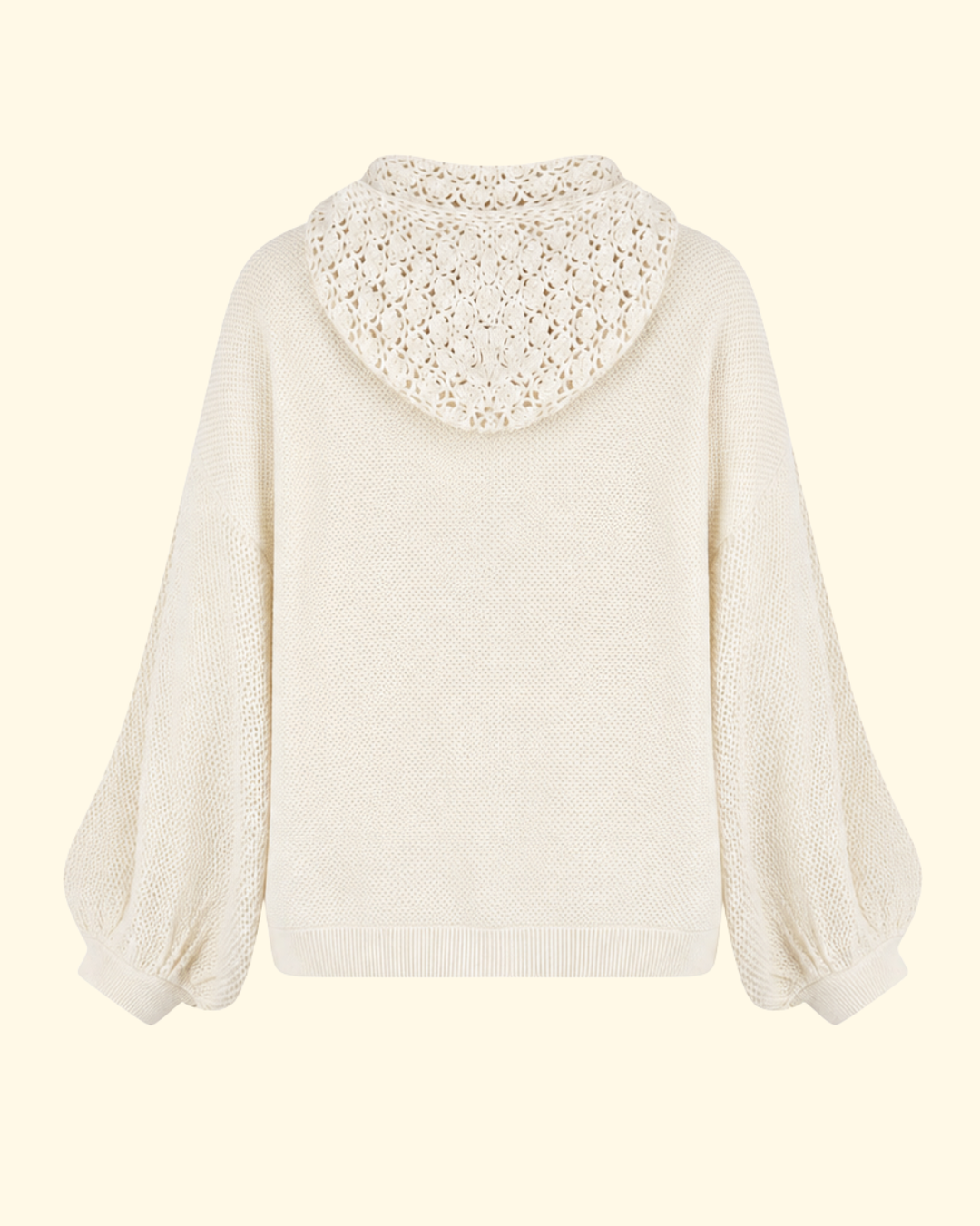 Bonnie Crochet Hood Jumper | Cream