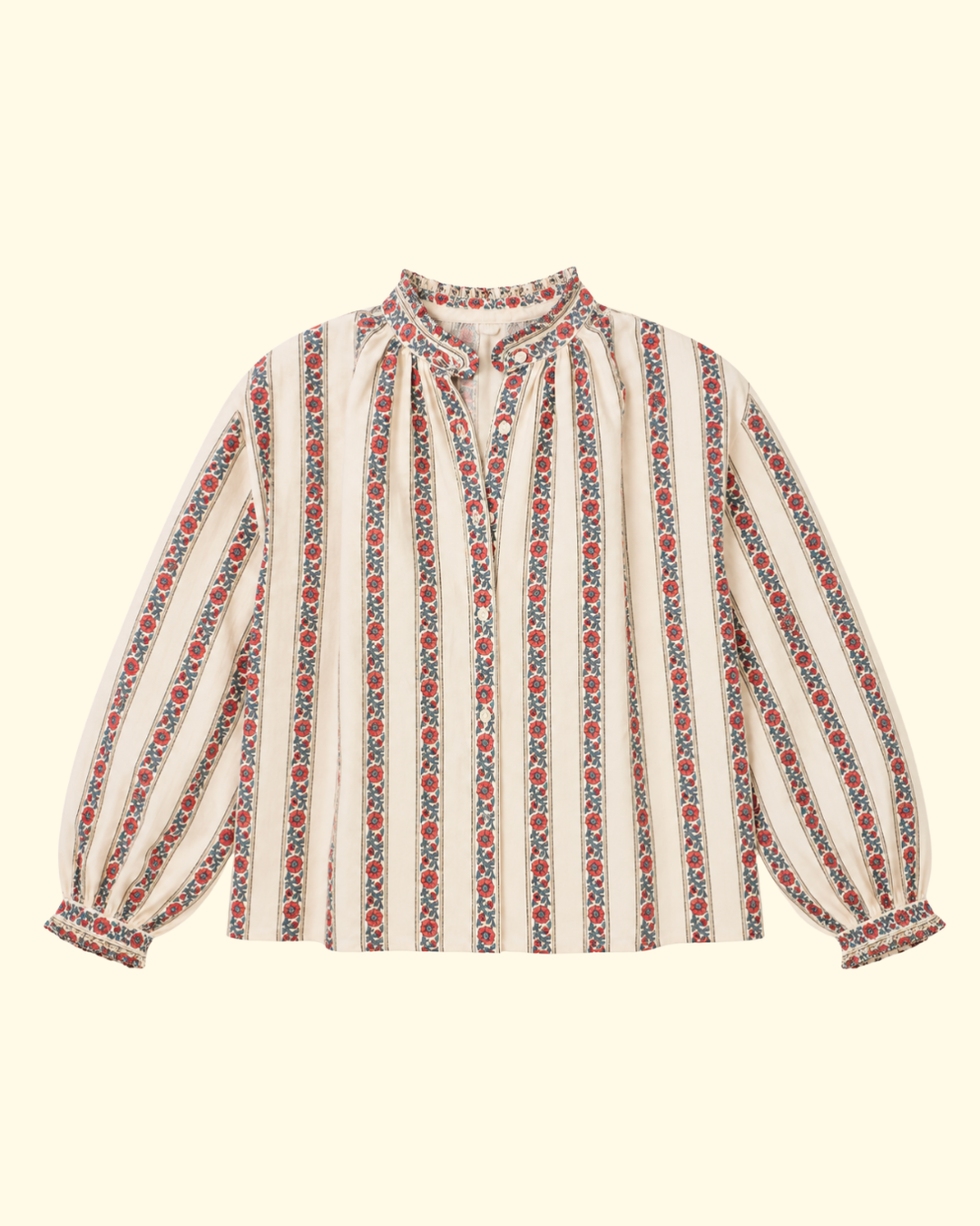 Poet Roseband Stripe Blouse | Off-White