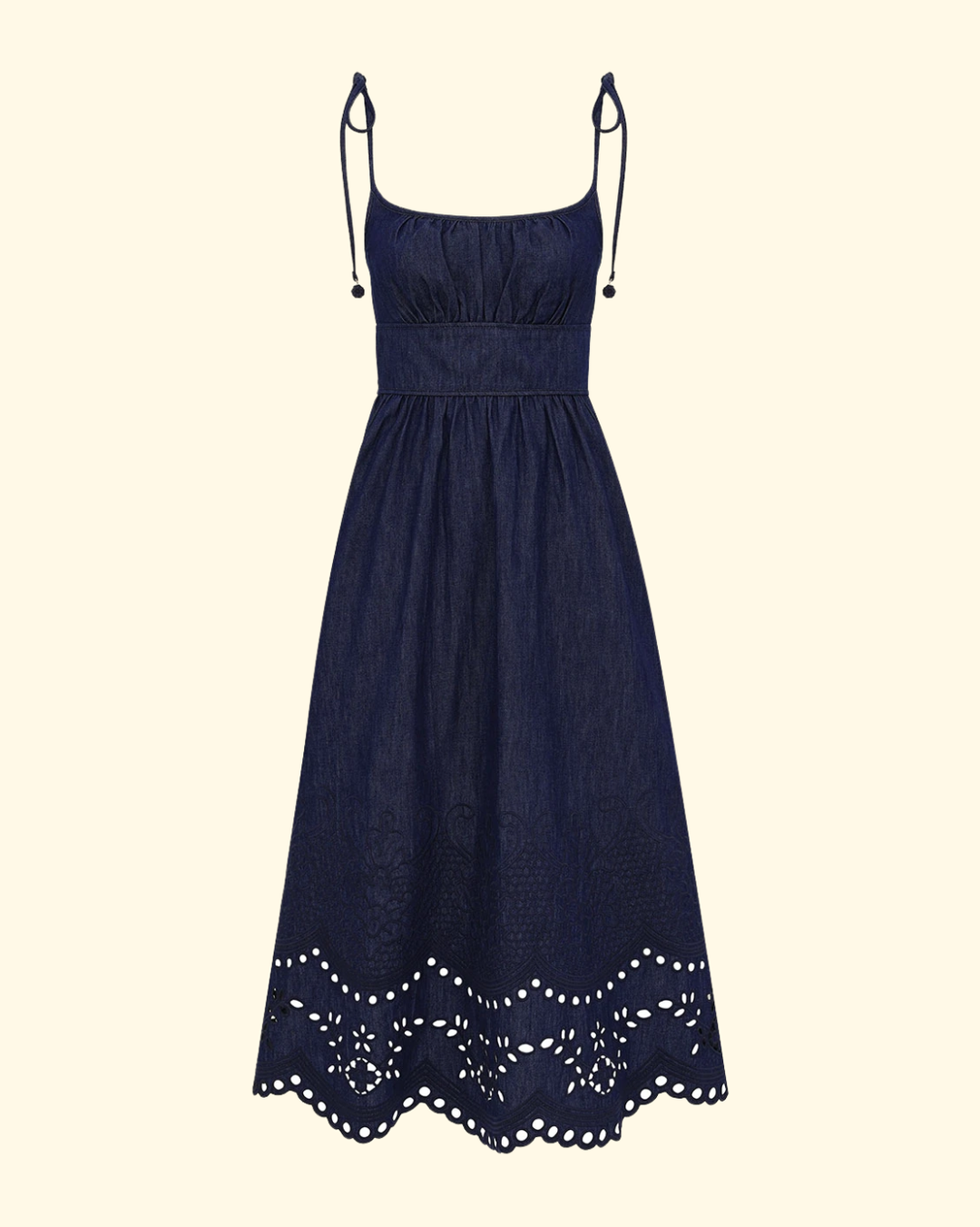 Mahon Broderie Denim Midi