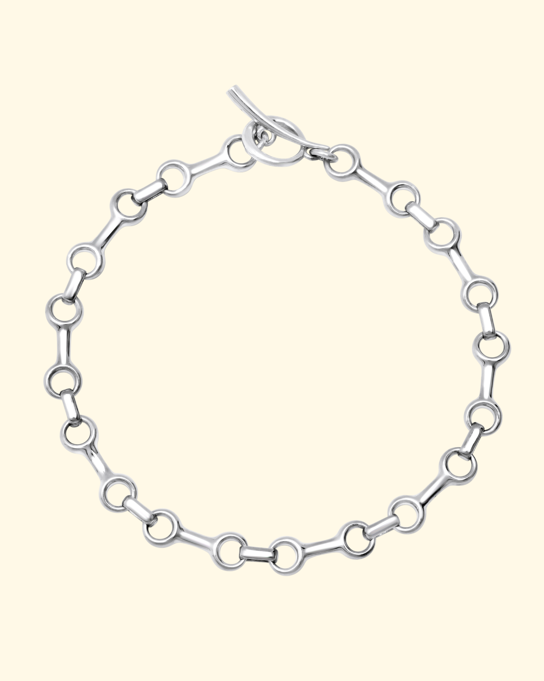 Mini Double Beam Chain Bracelet With Tusk Clasp | Sterling Silver