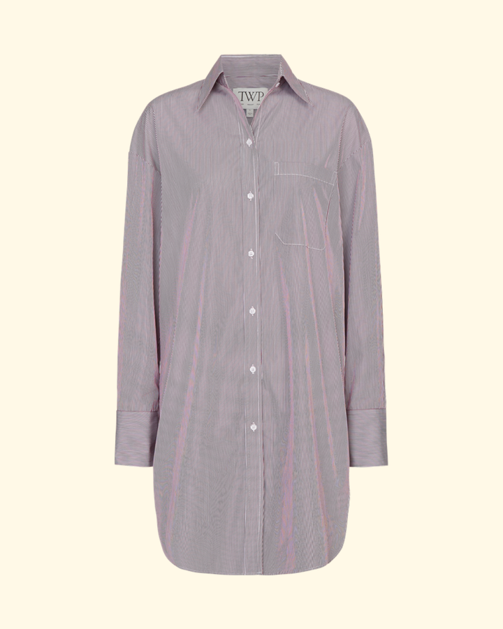 Big Joe Shirt Dress | White/Wine