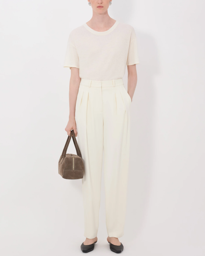 Alio Pleated Tailored Pant | Ivory
