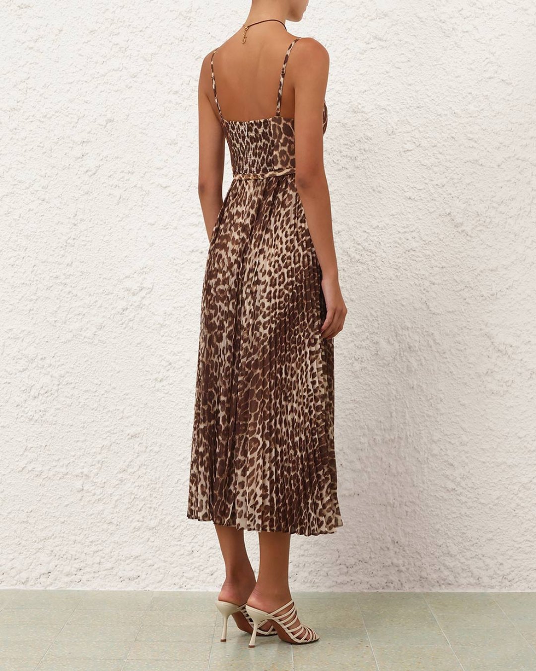 Sunray Pleated Picnic Dress | Leopard
