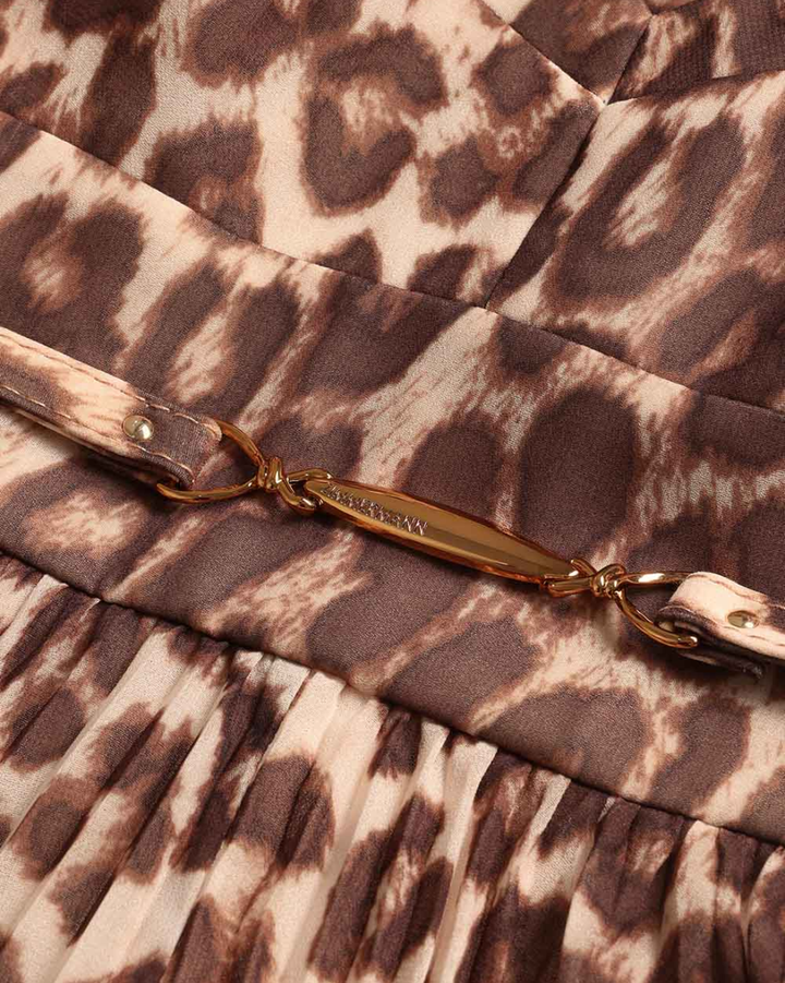 Sunray Pleated Picnic Dress | Leopard