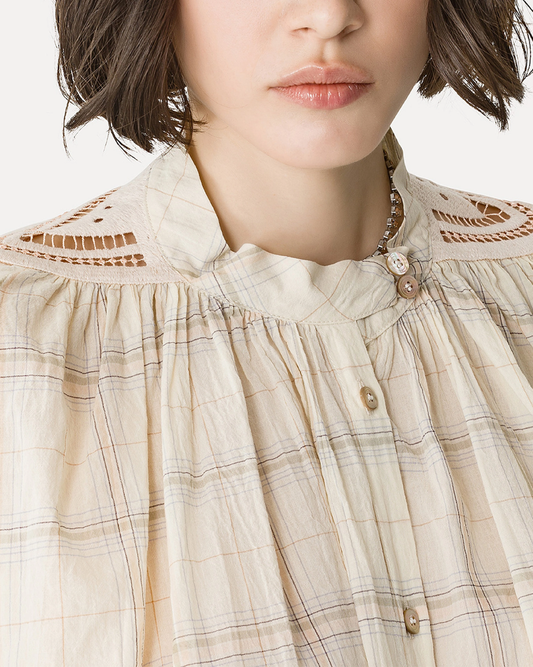 Crepe Voile Half Sleeves Shirt | Lattementa