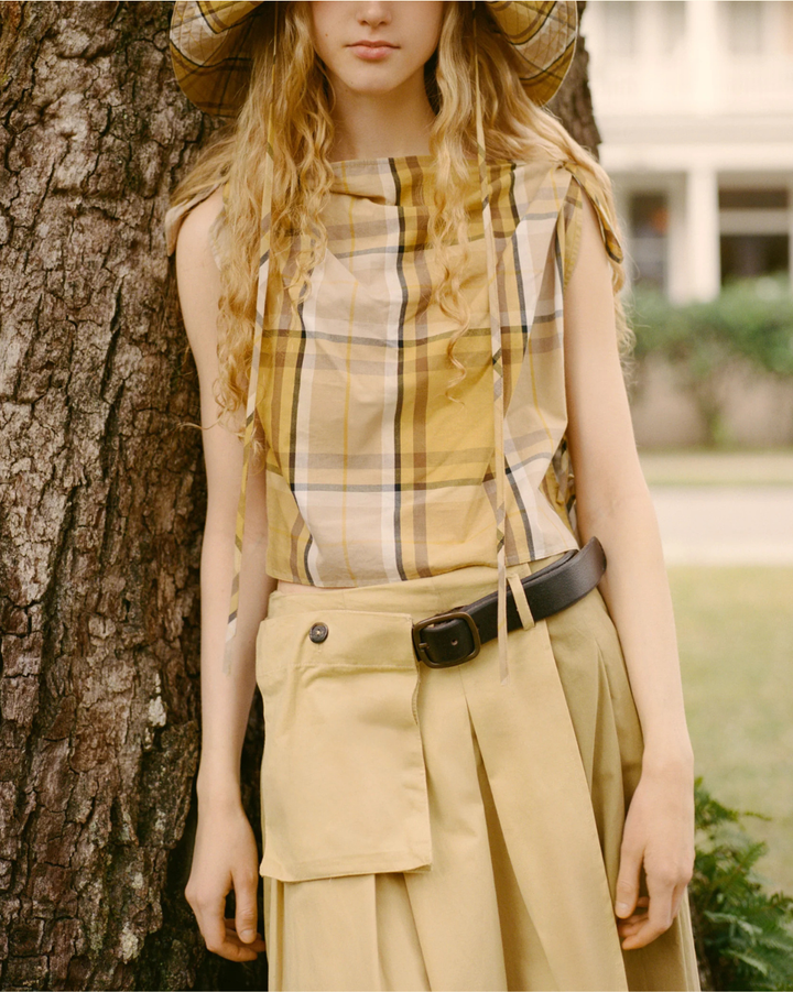 Copeland Plaid Top | Yellow