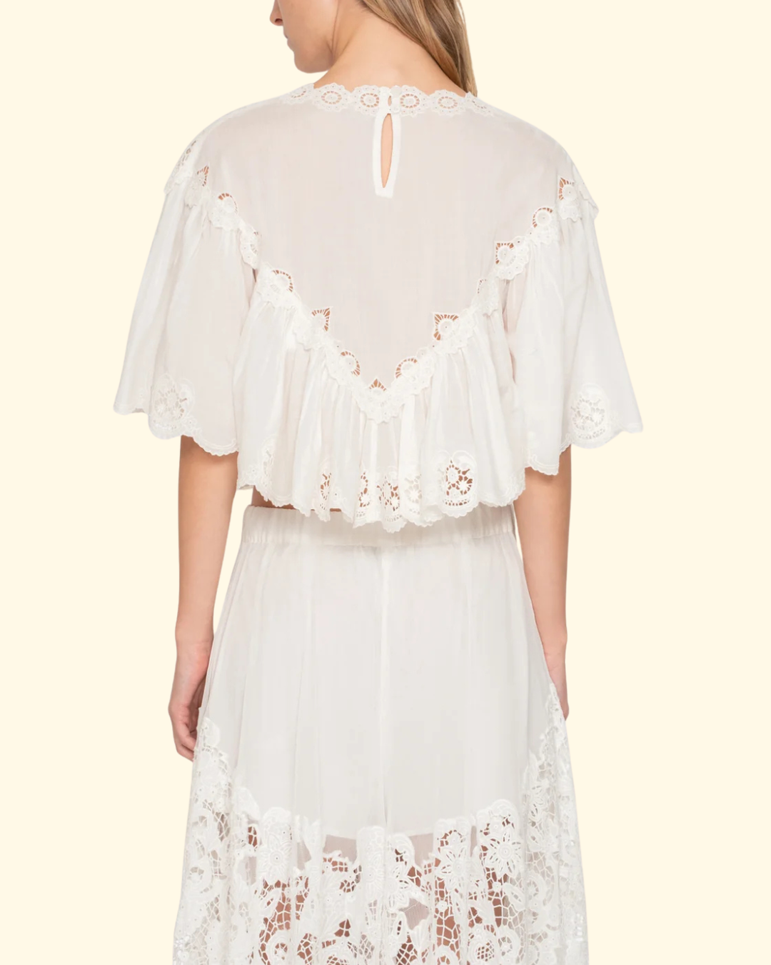Sofia Embroidery Top | Cream