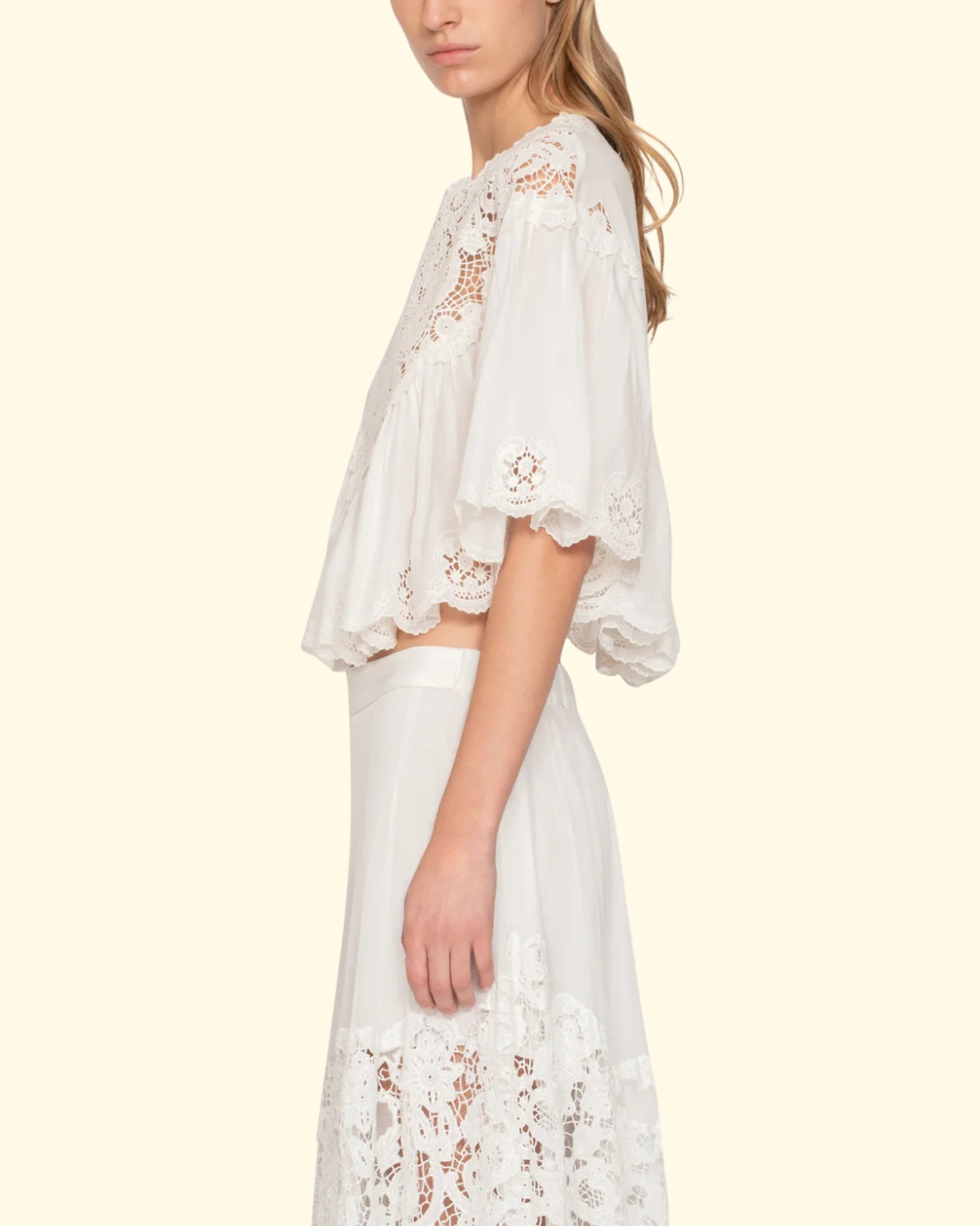 Sofia Embroidery Top | Cream