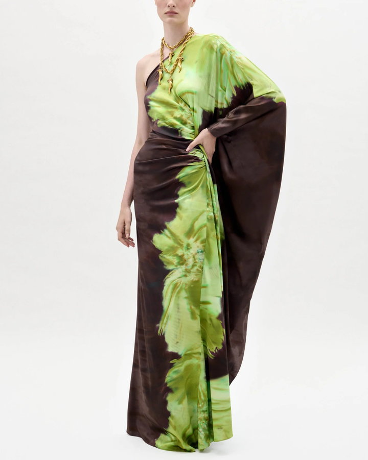 Afrodita Dress | Green Flower