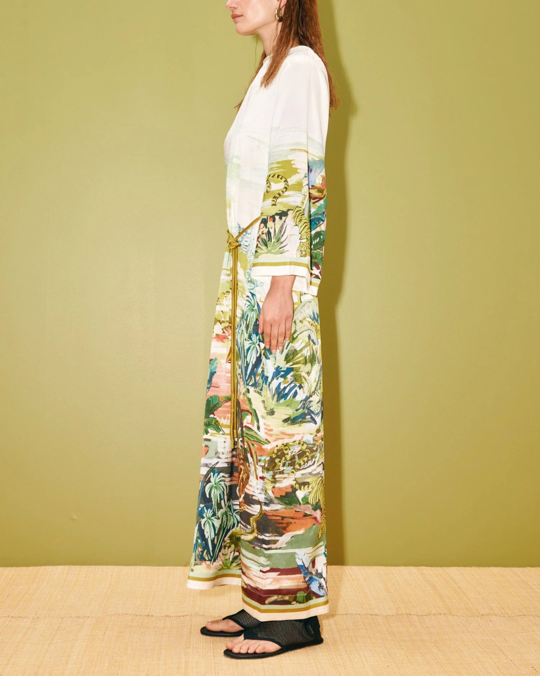 Jungle Boogie Silk Midi Dress | Multi