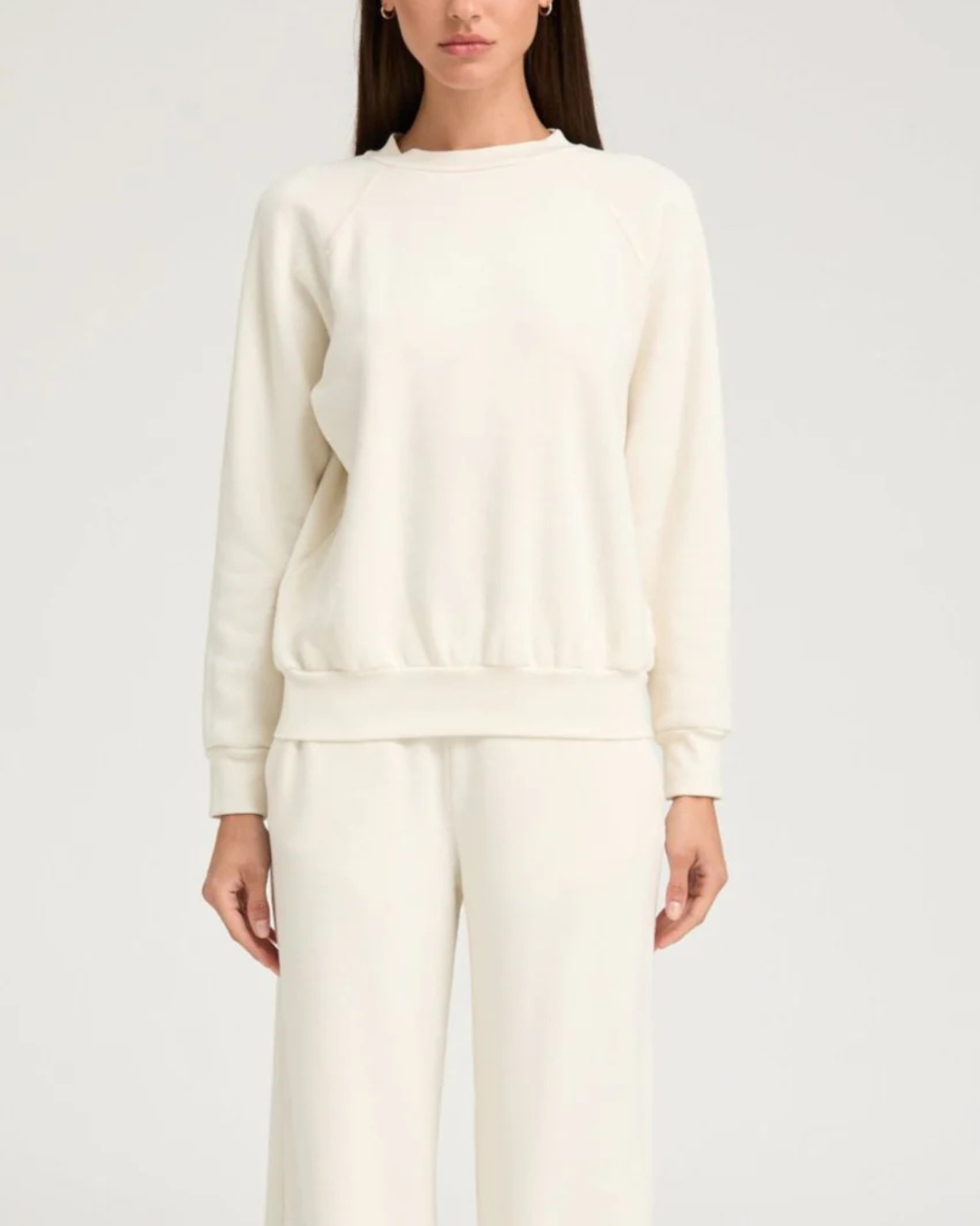 Shrunken Raglan Sweatshirt | Creme