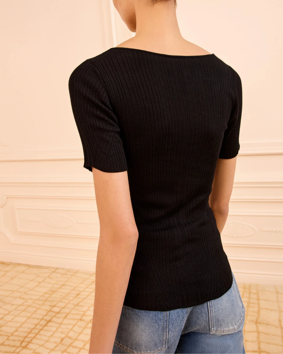 Celeste S/S Knit Top | Noir