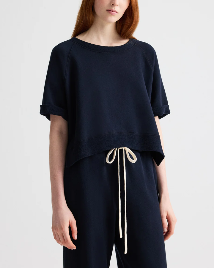 Slouchy Rolled Tee | Midnight