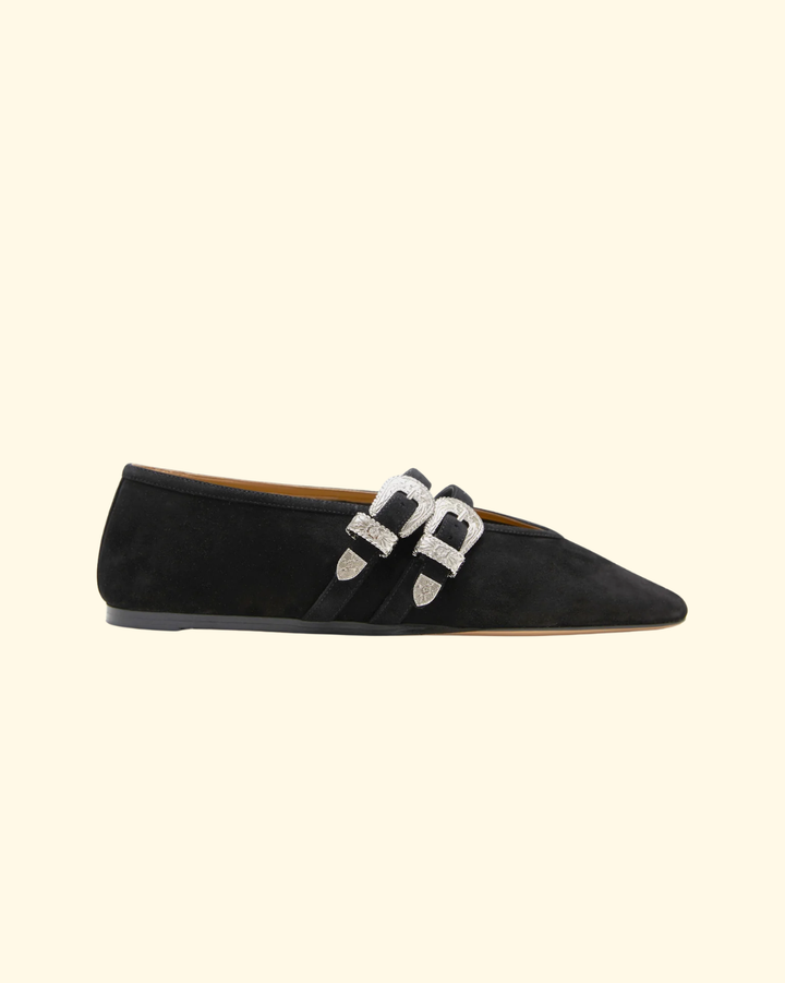 Ballet Claudia Slipper | Black Suede