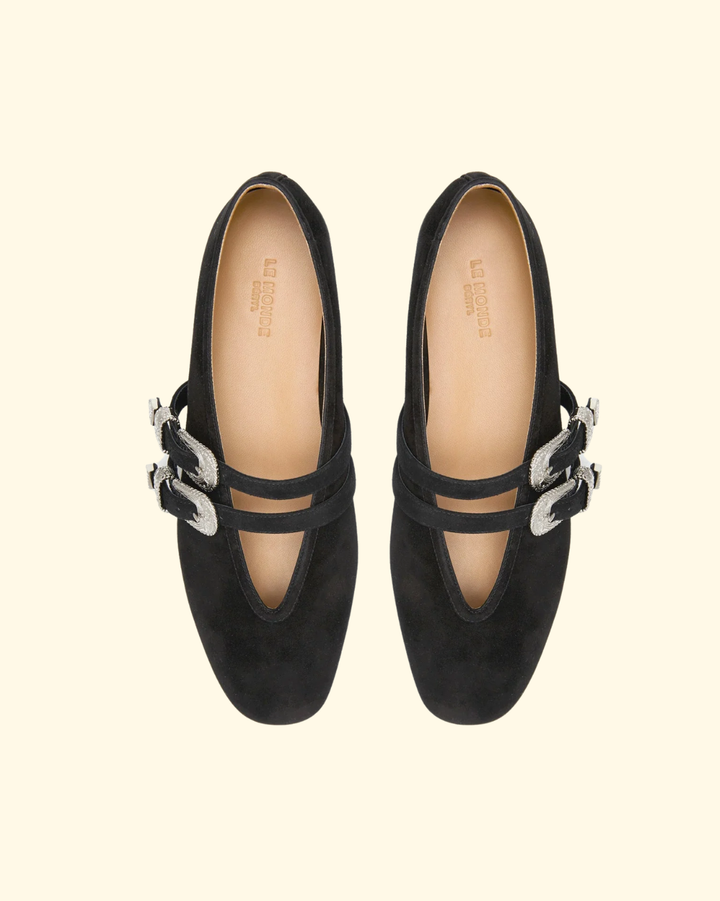 Ballet Claudia Slipper | Black Suede