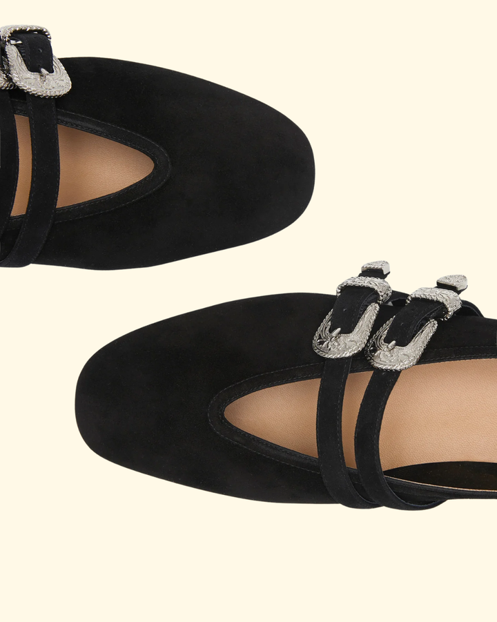 Ballet Claudia Slipper | Black Suede
