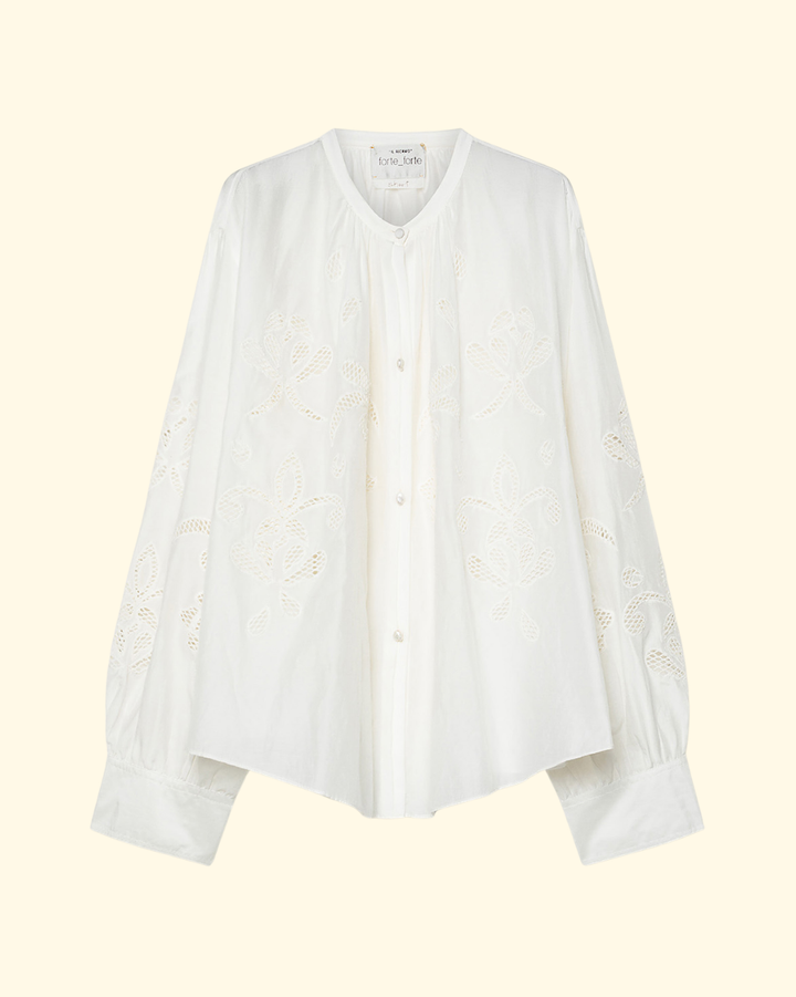 Embroidery Voile Bohemian Shirt | Avorio