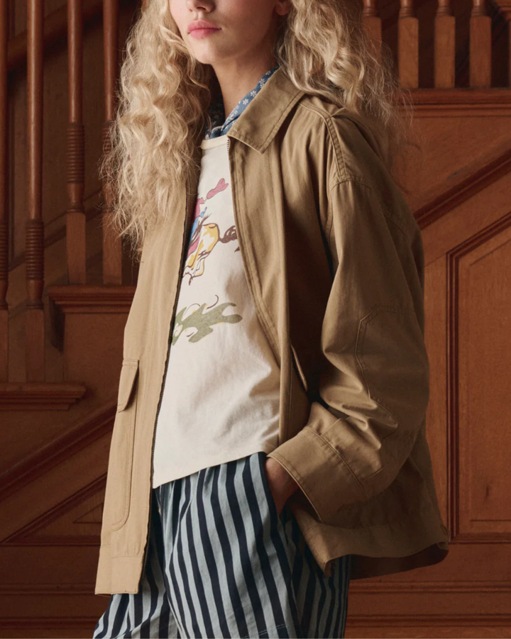 The Little Tee W/ Rider Graphic | Washed White