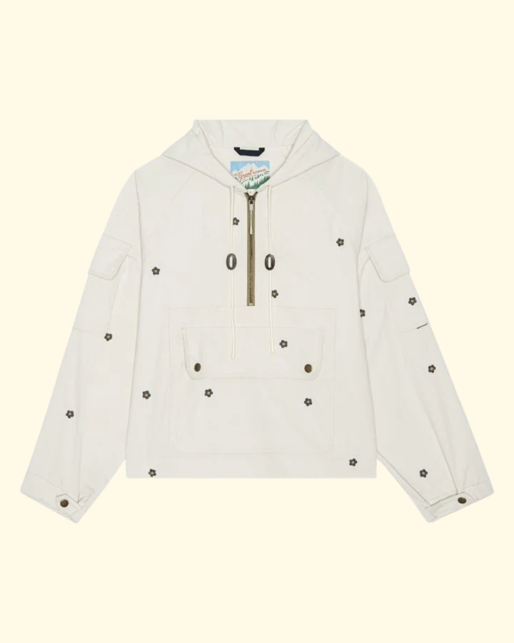Embroidered Trailhead Pullover | Cream w/ Daisies