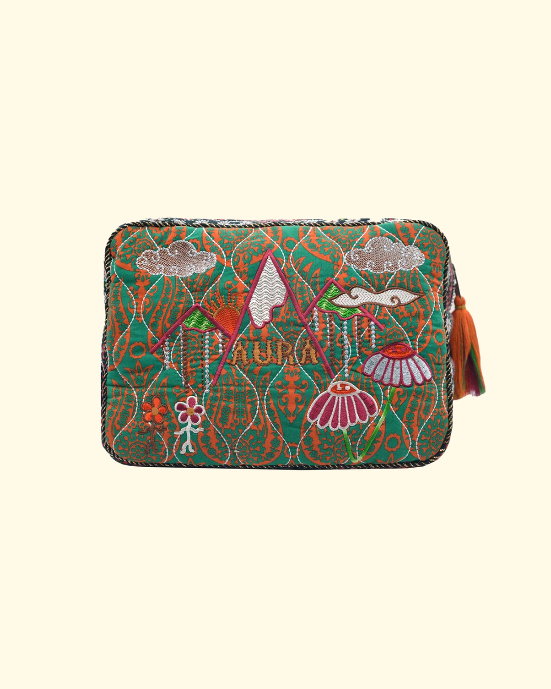 Aura Big Pouch | Green/Orange