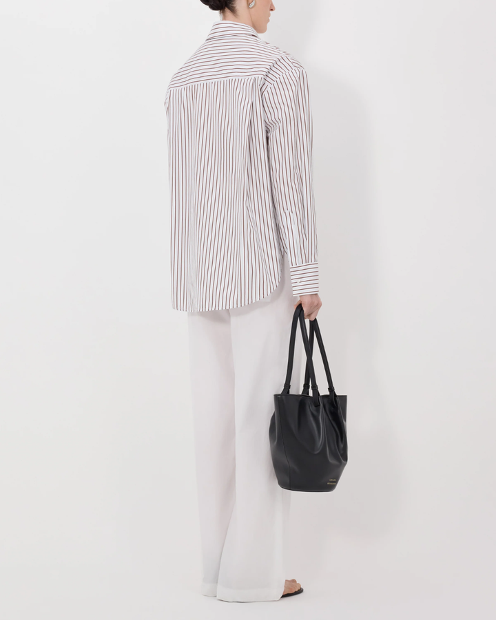 Maud Oversized Shirt | Dark Red/ Light Blue