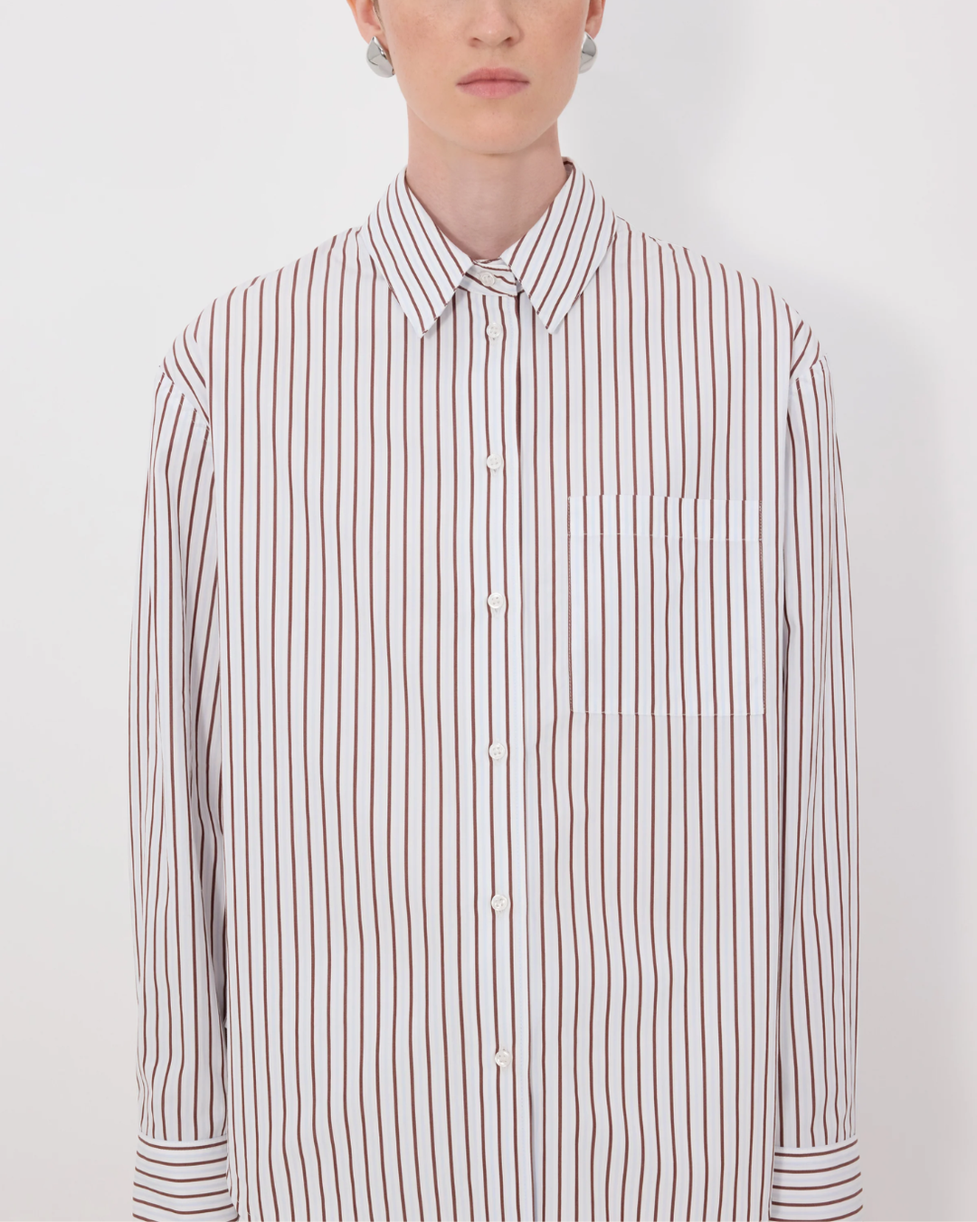 Maud Oversized Shirt | Dark Red/ Light Blue