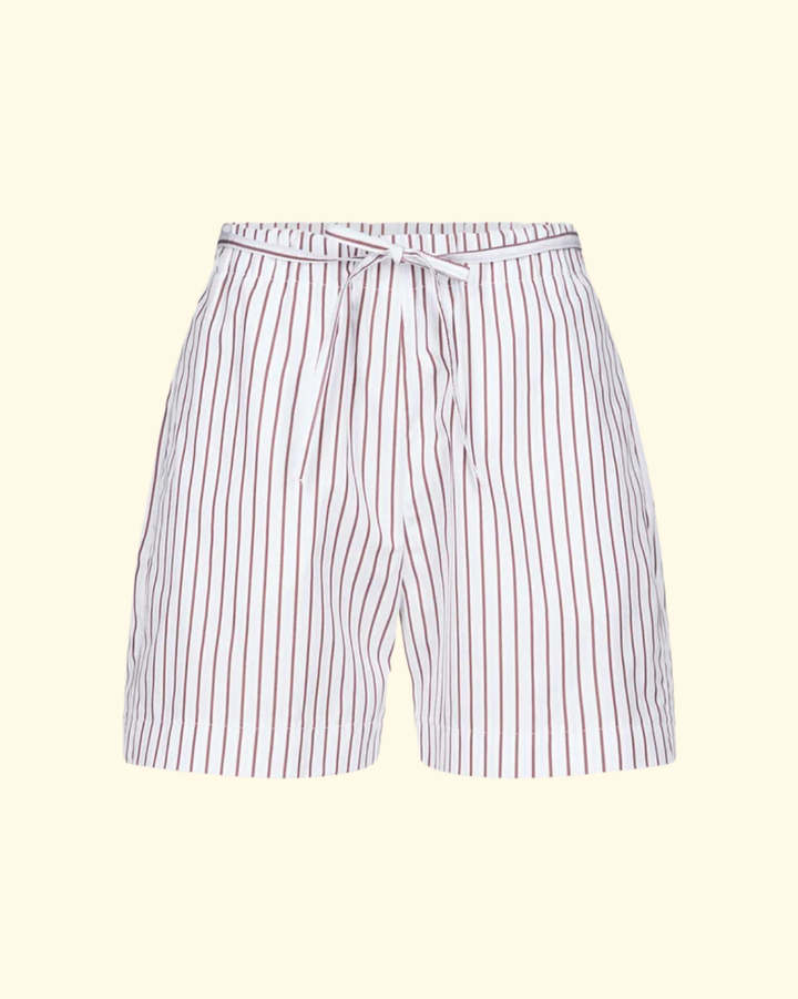 Lory Drawstring Short | Dark Red/ Light Blue