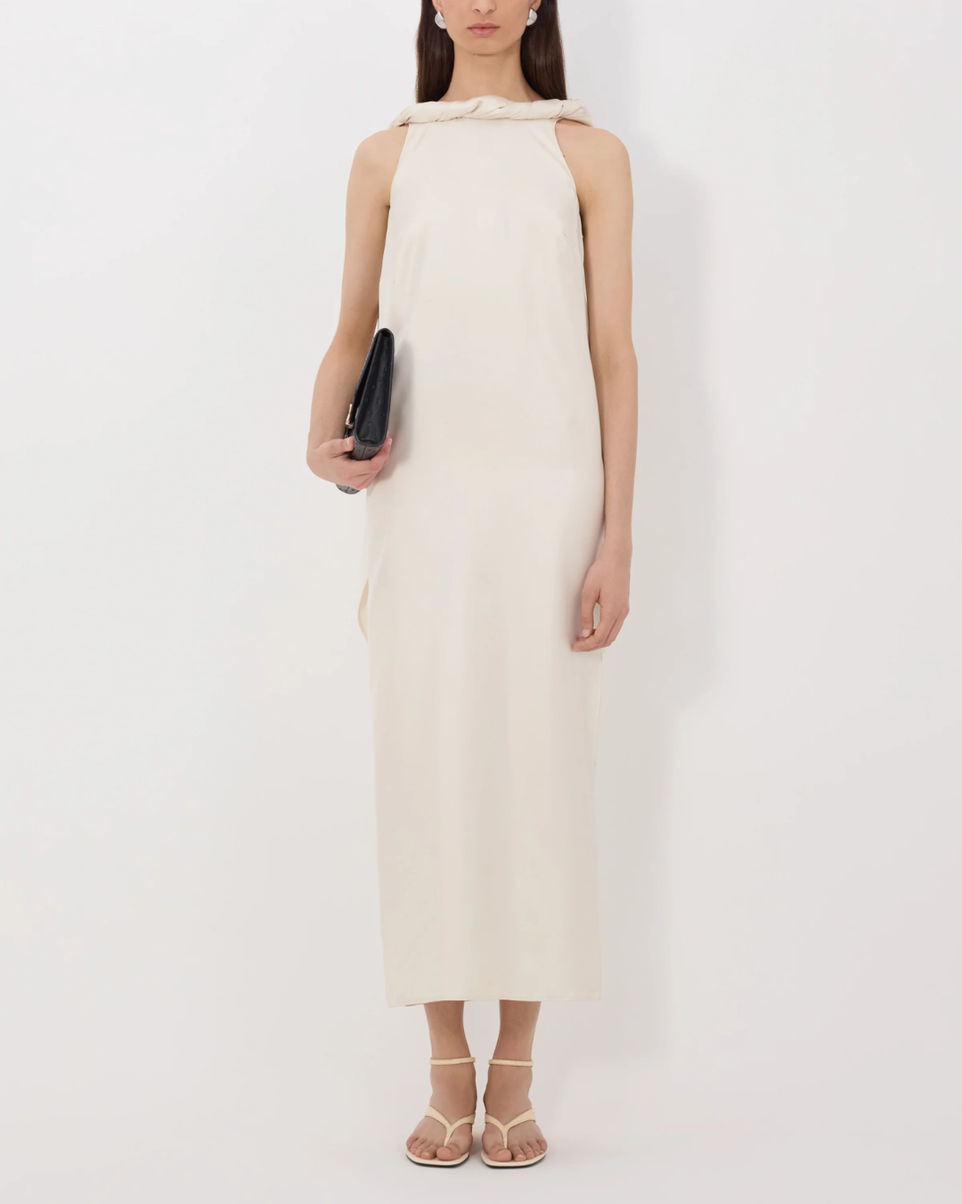 Susan Twisted Collar Dress | Ivory