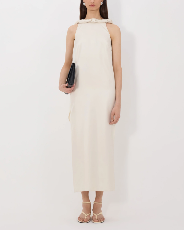 Susan Twisted Collar Dress | Ivory